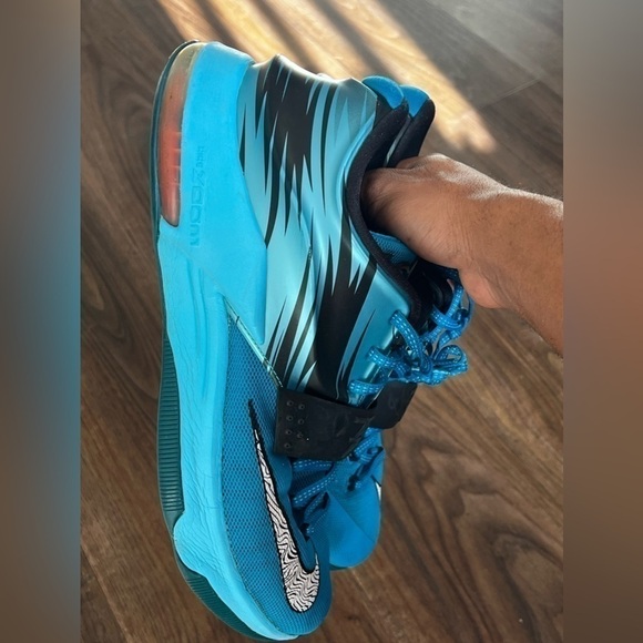 NEW Nike KD 7 Mens 10 Blue Clearwater Low Top Basketball Shoes Sneakers - Picture 4 of 11